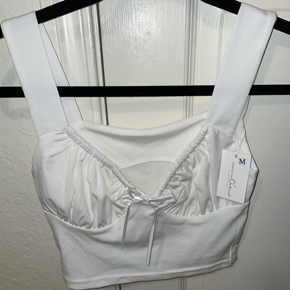 Outcast clothing white crop top